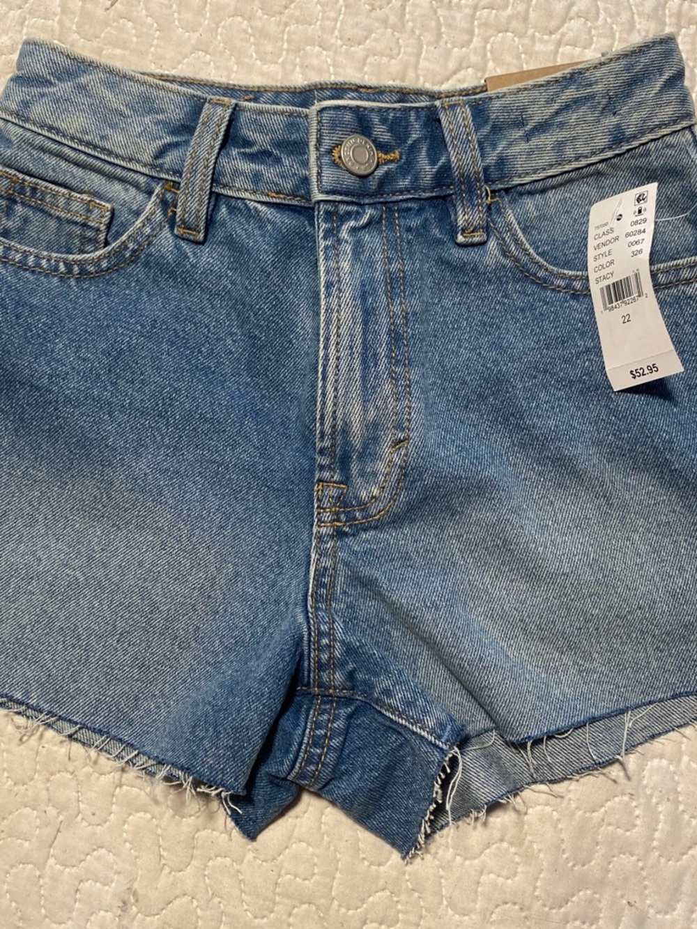 High-Waist Blue Denim Cutoff Shorts